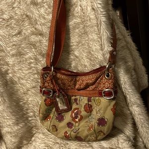 Vintage Fossil  Green and Red. Crossbody Purse/Bag